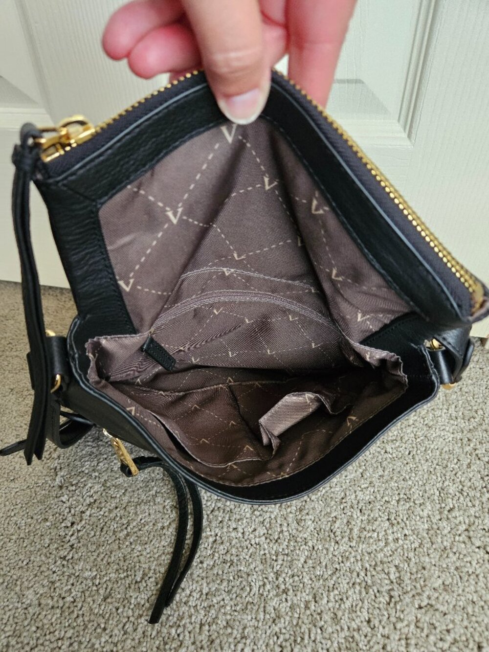 Vince Camuto Black Crossbody Bag with Gold Hardware - Picture 4 of 8